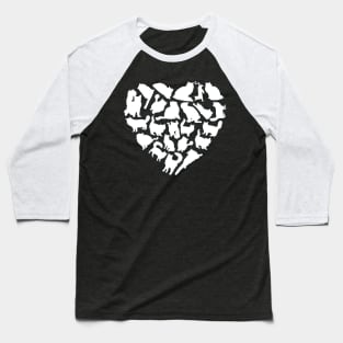 Heart full of cats Cute little cats in a heart adorable kitty Kittenlove Only cats in my heart Baseball T-Shirt